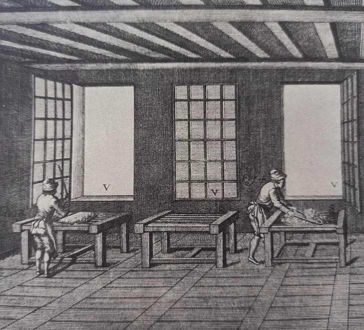 Schlagen der Wolle